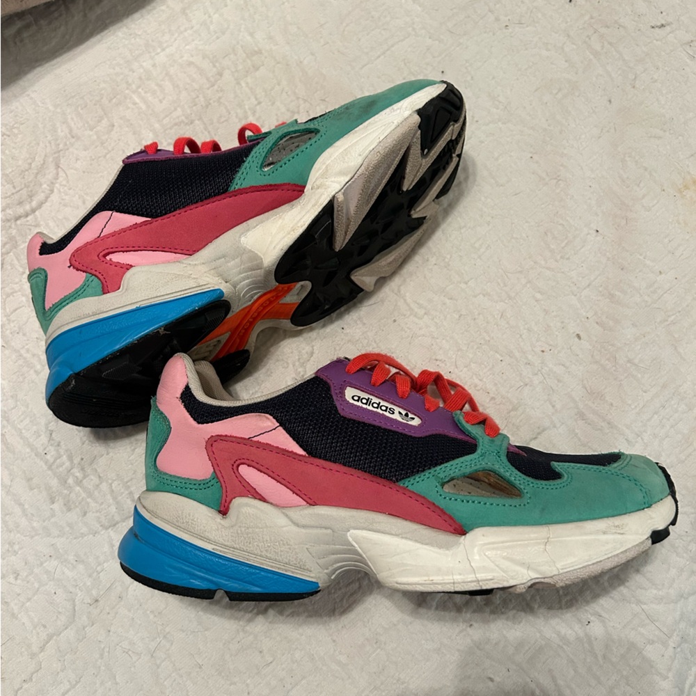 Adidas Pink and Green Sneakers Modern Design